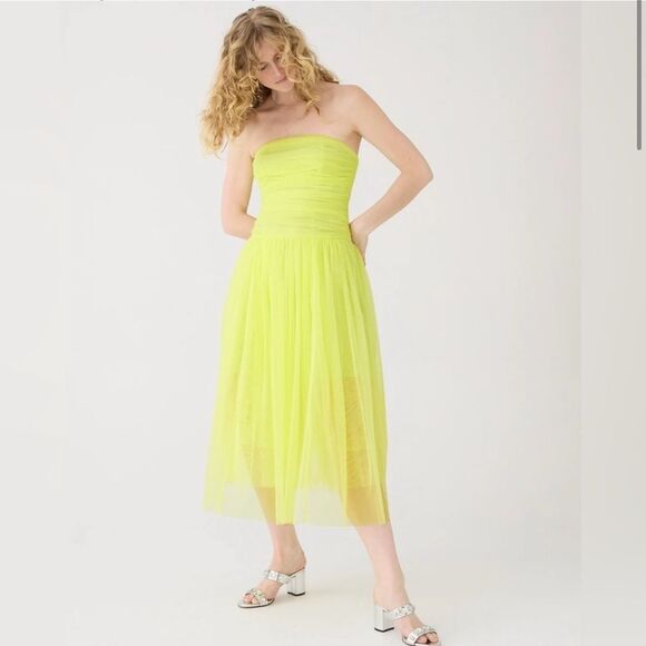 J.crew Collection ruched strapless tulle dress size 6 NWT - Picture 1 of 7
